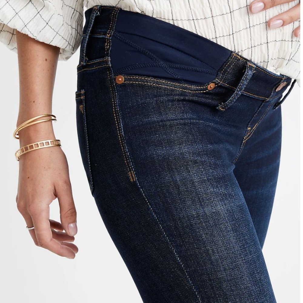 {Madewell} Maternity Side-Panel Skinny Jeans in Larkspur Wash: TENCEL™ Denim